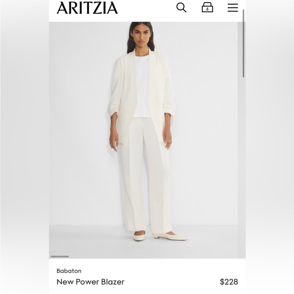 Aritzia Babaton linen power hip blazer